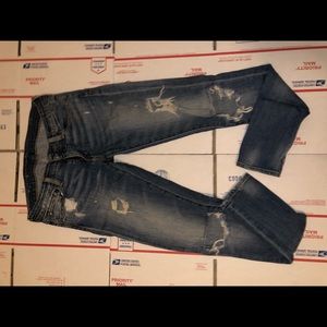Ralph Lauren Low Rise Knee Ripped Jeans